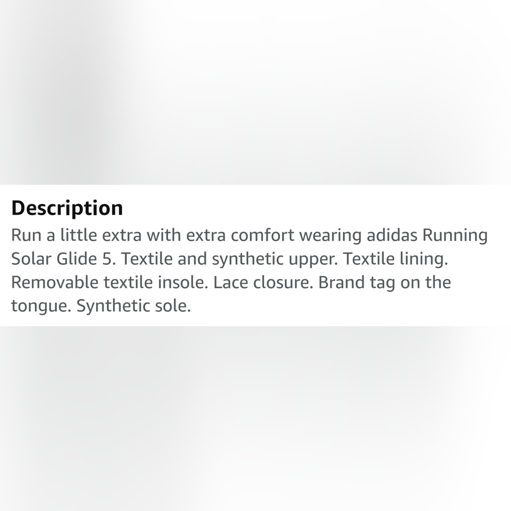 adidas Solar Glide 5 Shadow Navy/White/Altered Blue 10.5 D (M) - Picture 7 of 9